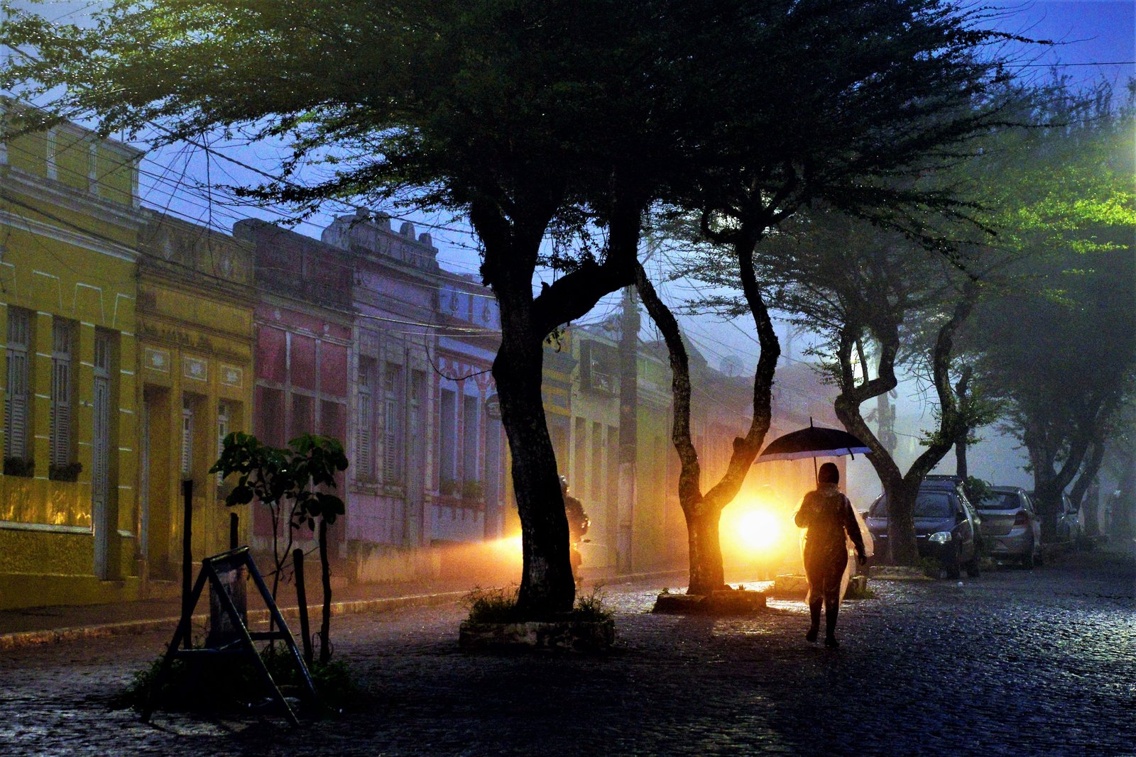 Centro histórico de Areia ao entardecer