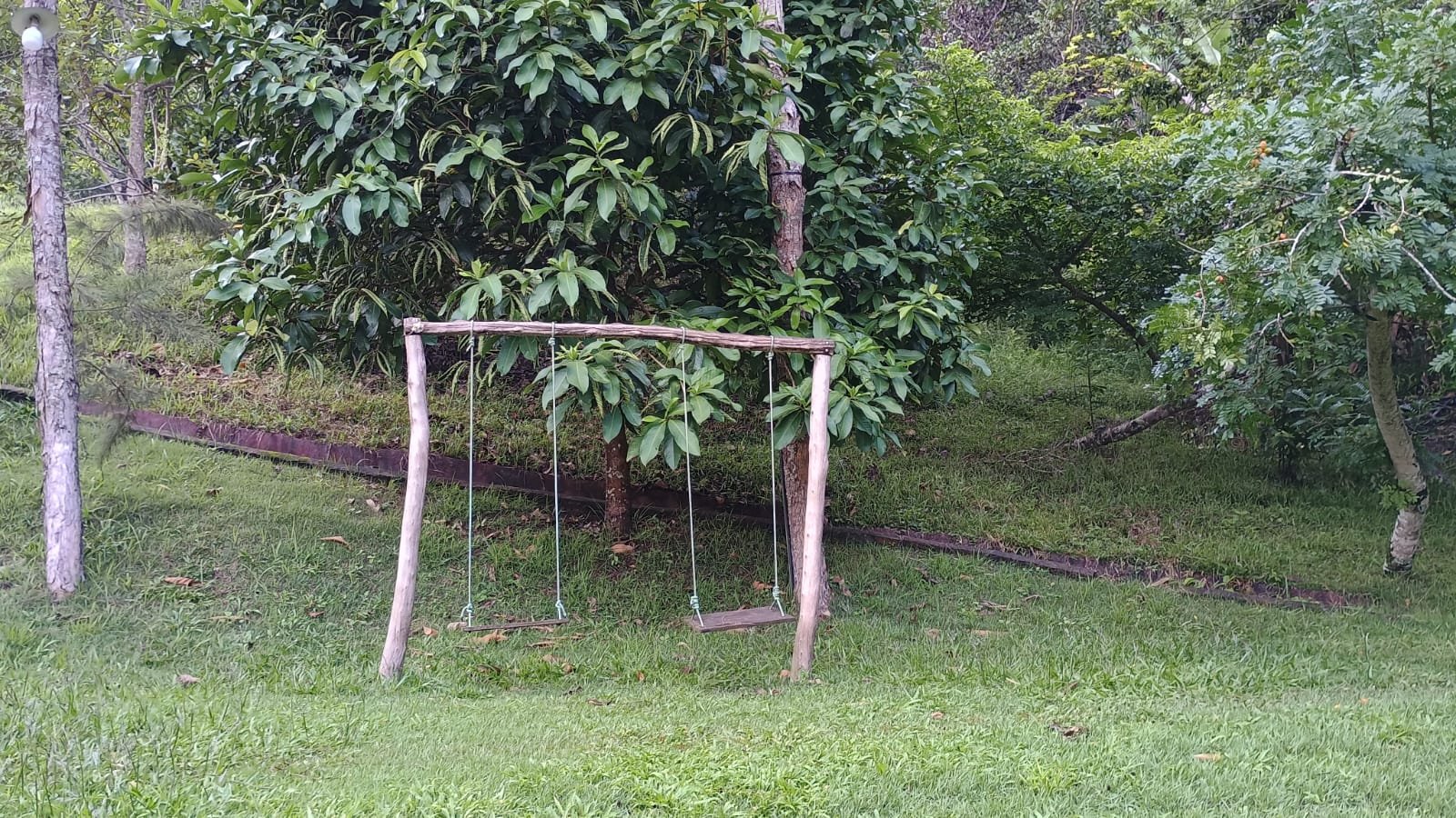 Área de lazer com balanço no jardim